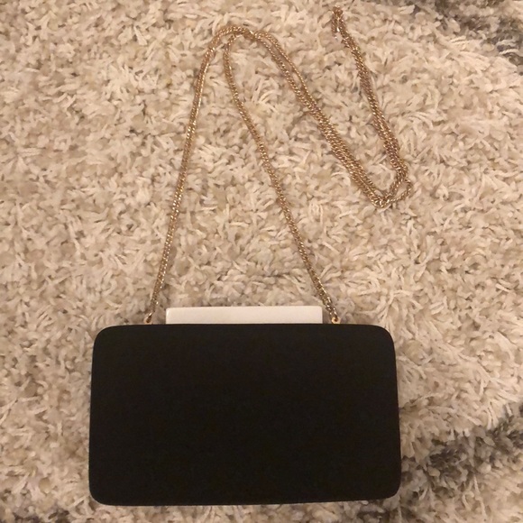 Zara Handbags - Black Velvet Clutch Handbag